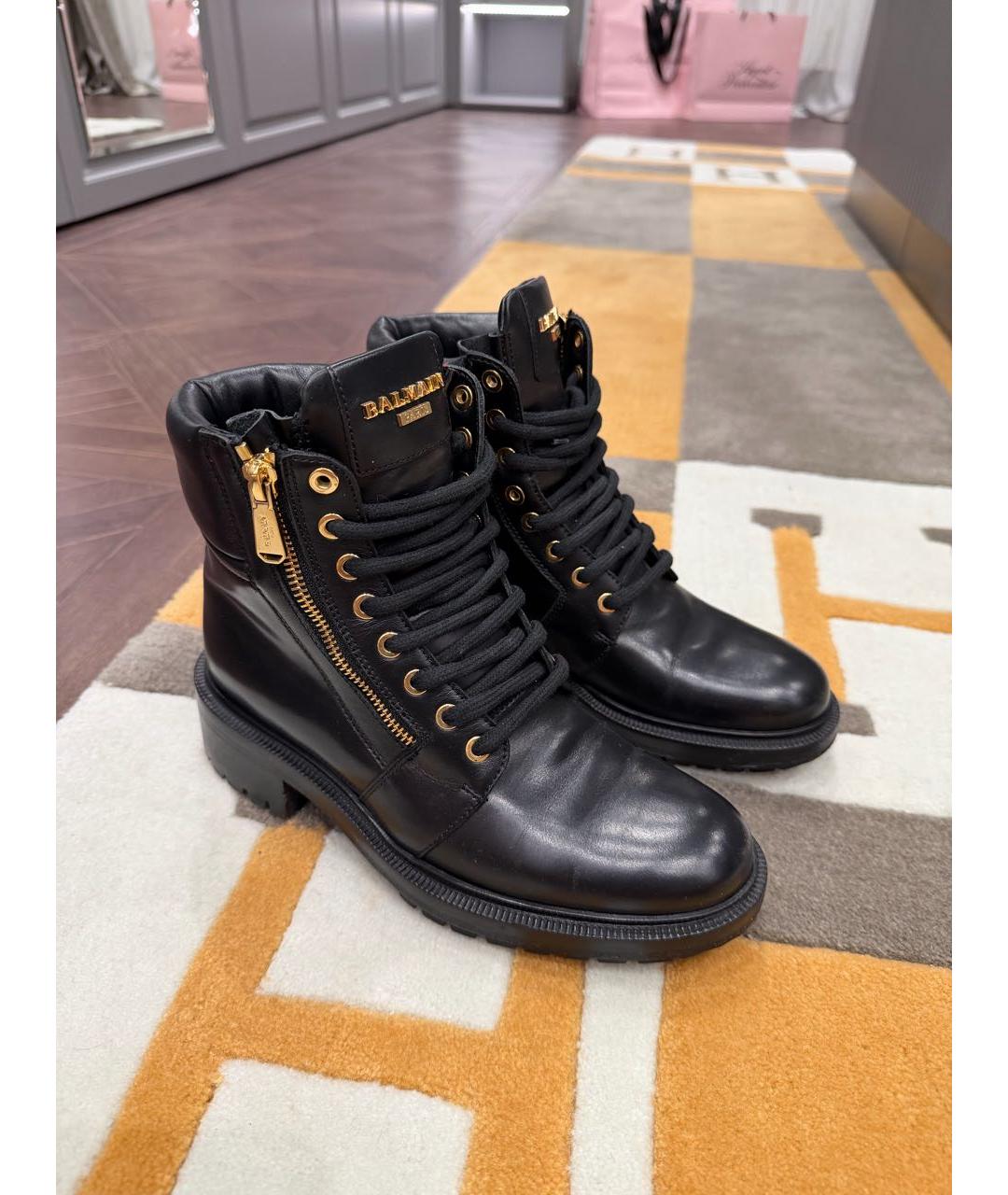 BALMAIN Черные кожаные ботинки, фото 7