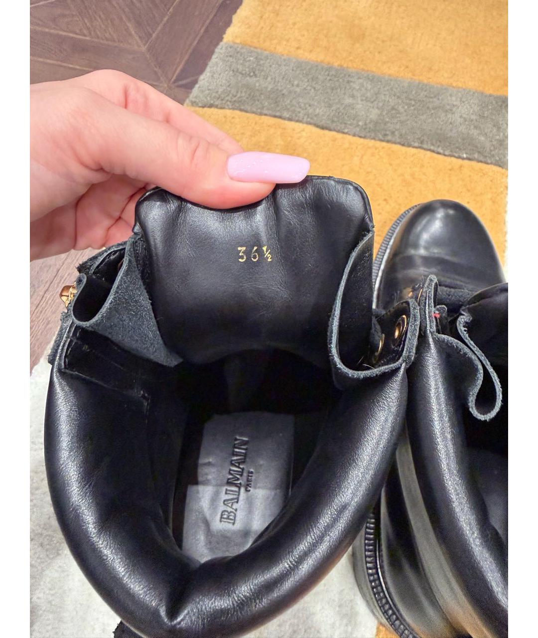 BALMAIN Черные кожаные ботинки, фото 6