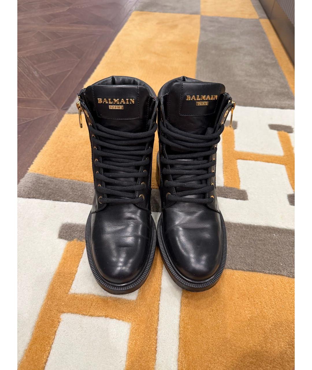 BALMAIN Черные кожаные ботинки, фото 2