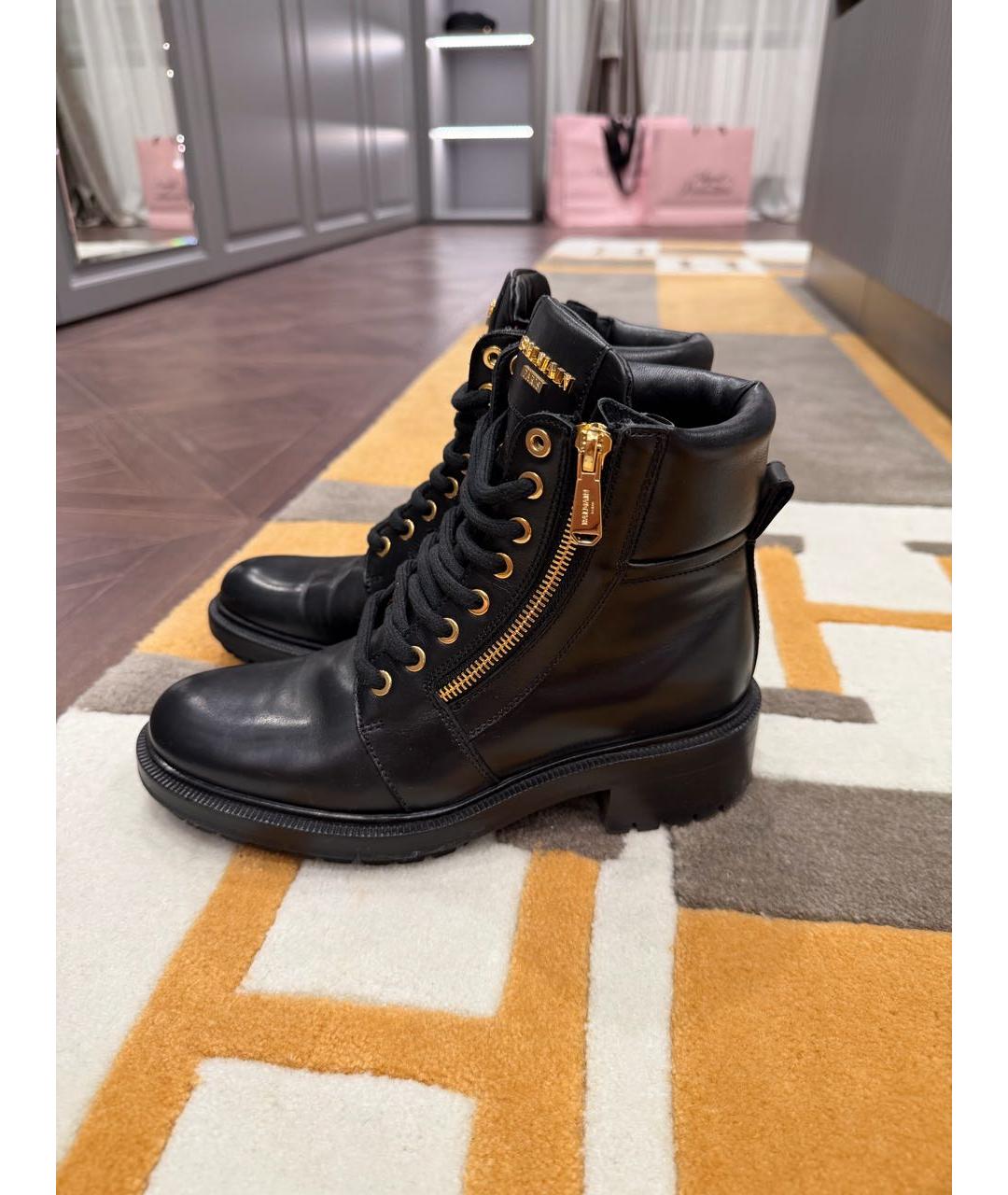 BALMAIN Черные кожаные ботинки, фото 5