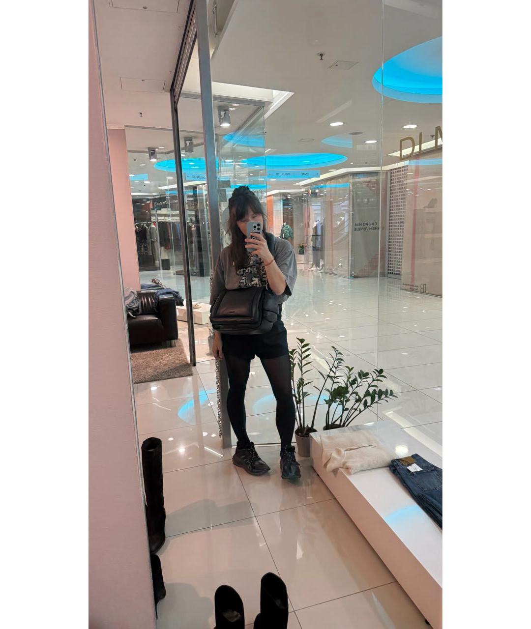 VIC MATIE Черная кожаная сумка через плечо, фото 3