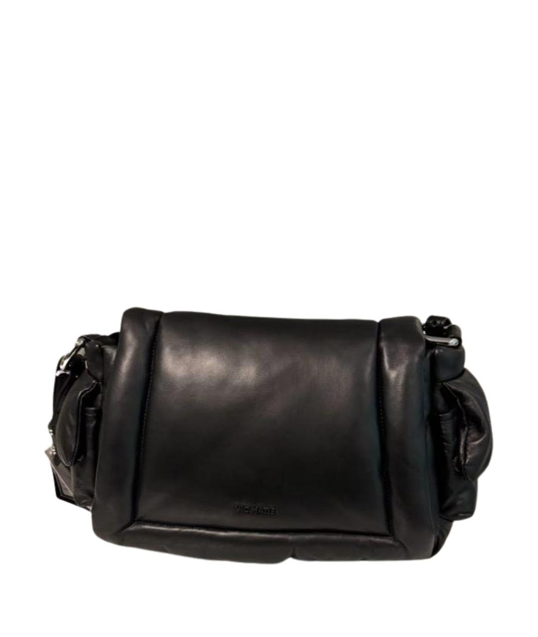 VIC MATIE Черная кожаная сумка через плечо, фото 1
