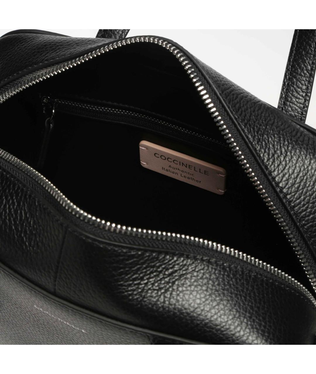 COCCINELLE Черная кожаная сумка через плечо, фото 4