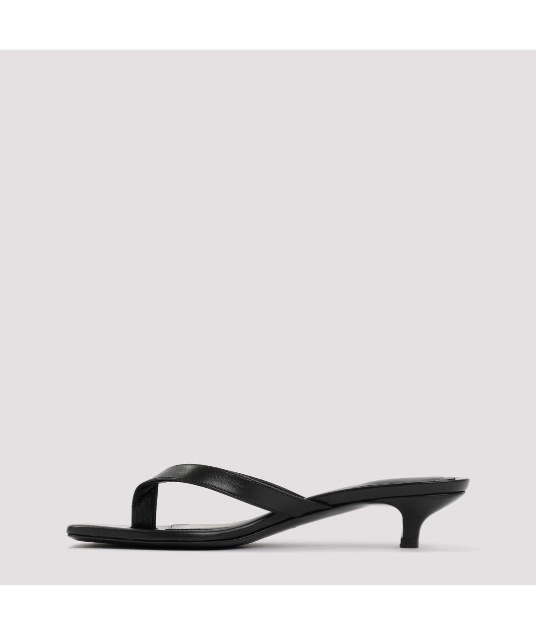 TOTEME Черные кожаные шлепанцы, фото 3