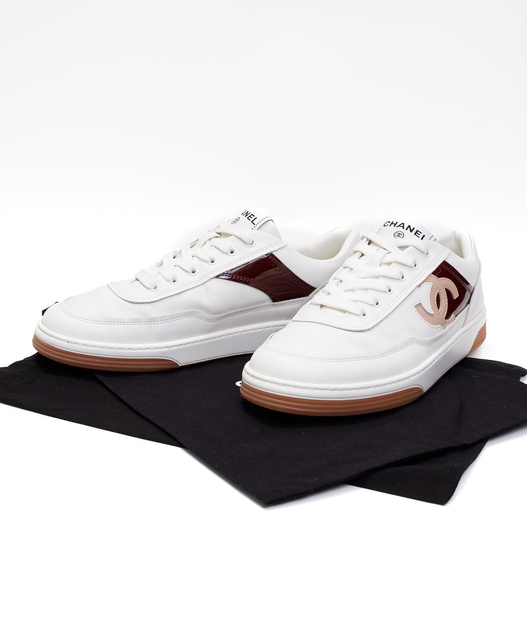 CHANEL Белые кожаные кеды, фото 6