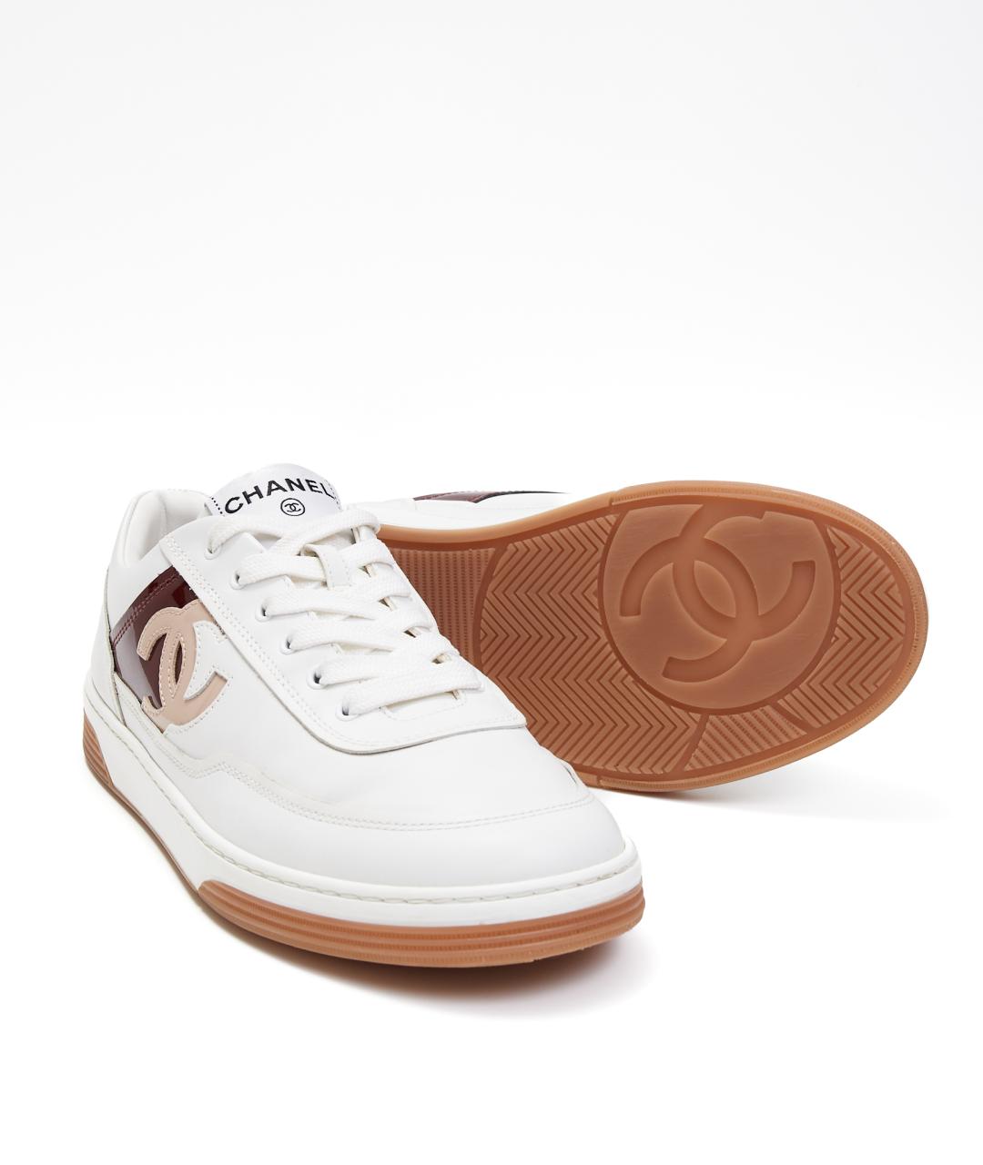 CHANEL Белые кожаные кеды, фото 5