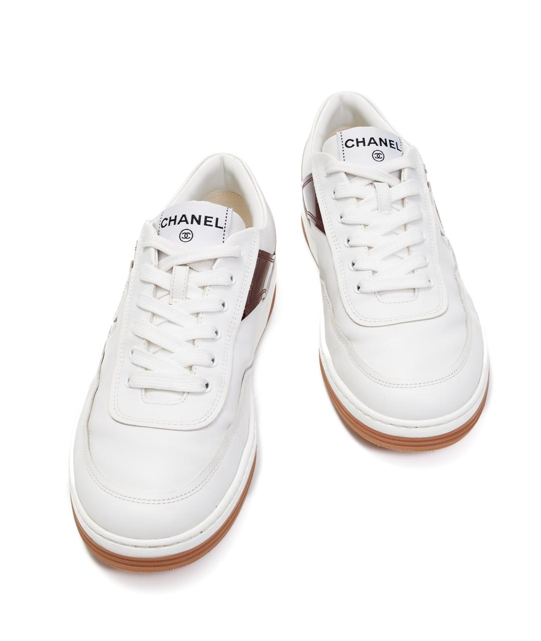 CHANEL Белые кожаные кеды, фото 7