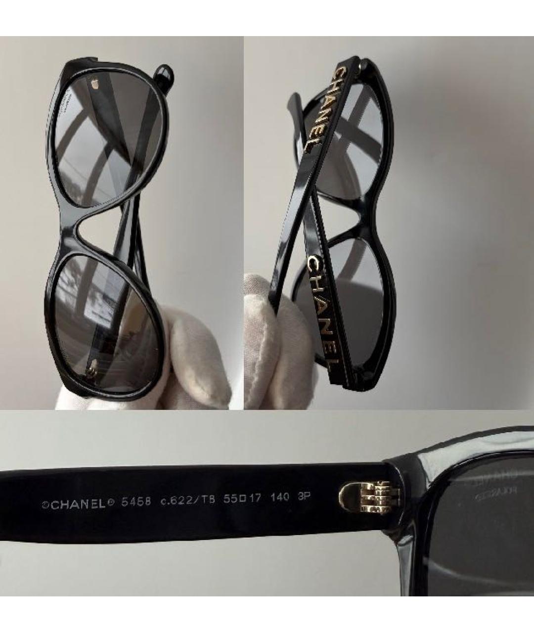 CHANEL Черные пластиковые солнцезащитные очки, фото 7