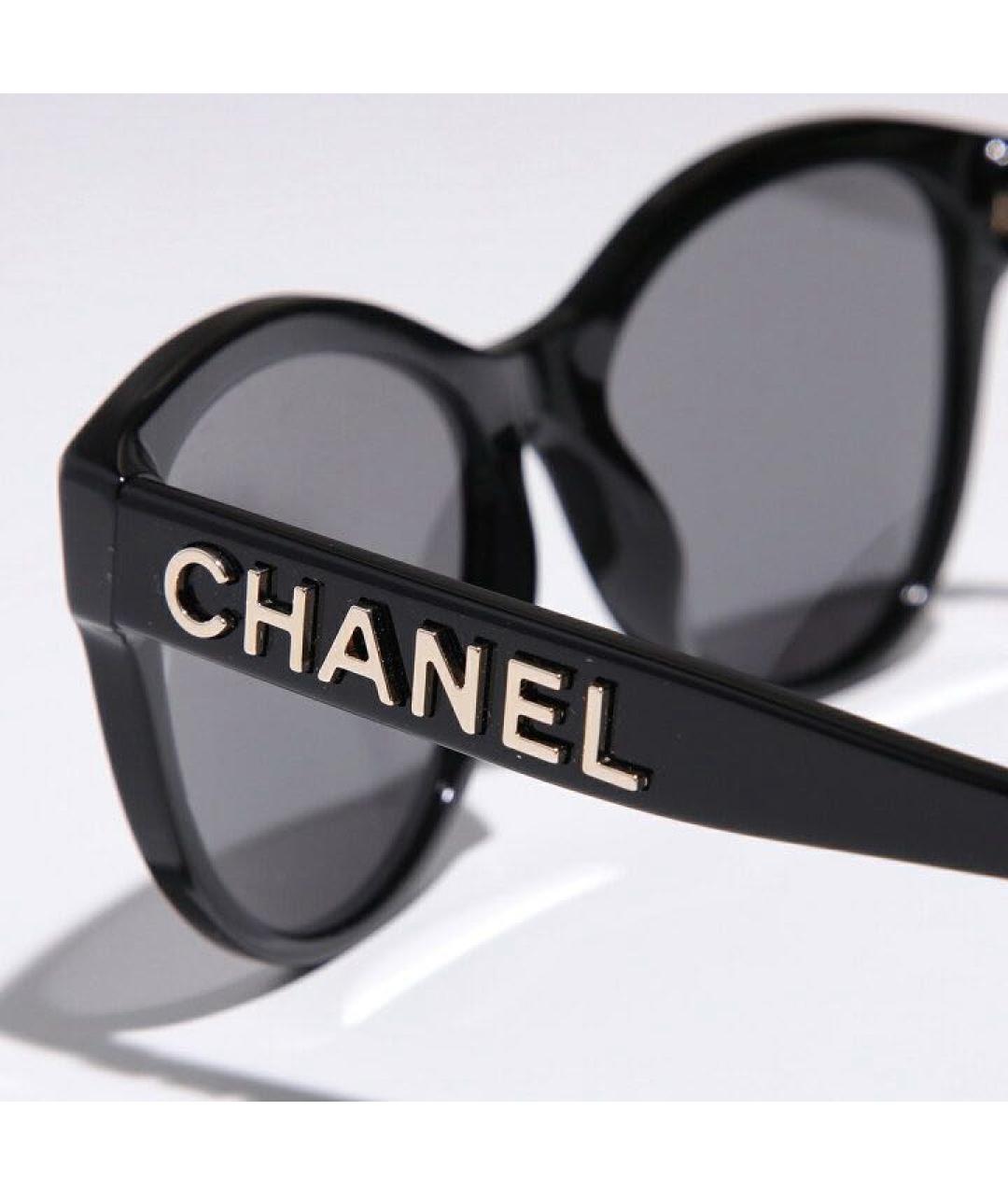 CHANEL Черные пластиковые солнцезащитные очки, фото 4
