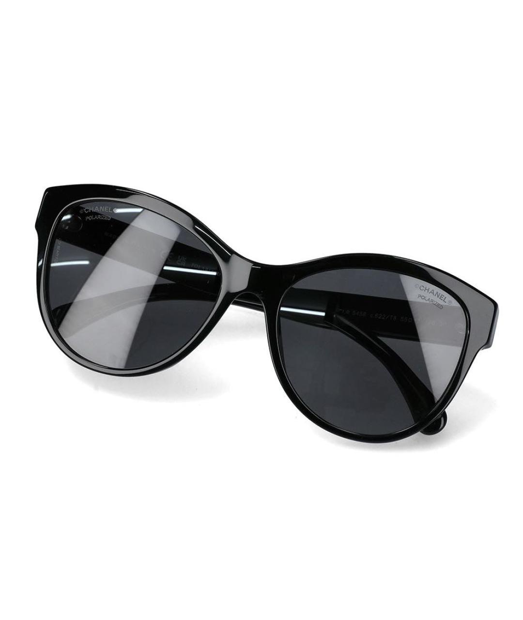 CHANEL Черные пластиковые солнцезащитные очки, фото 2