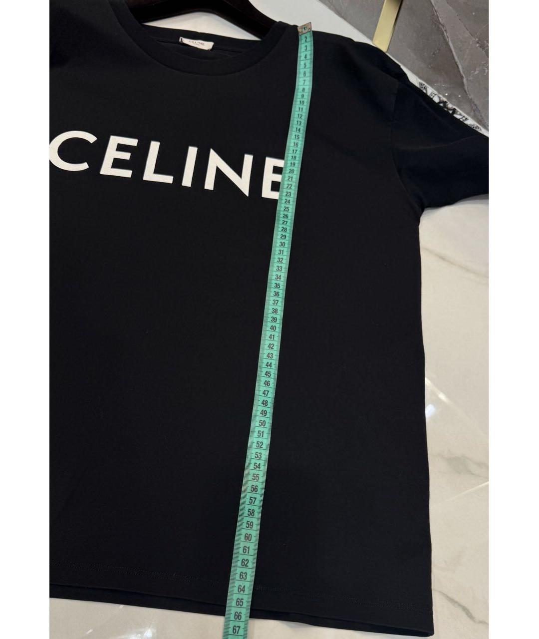 CELINE Черная хлопковая футболка, фото 6