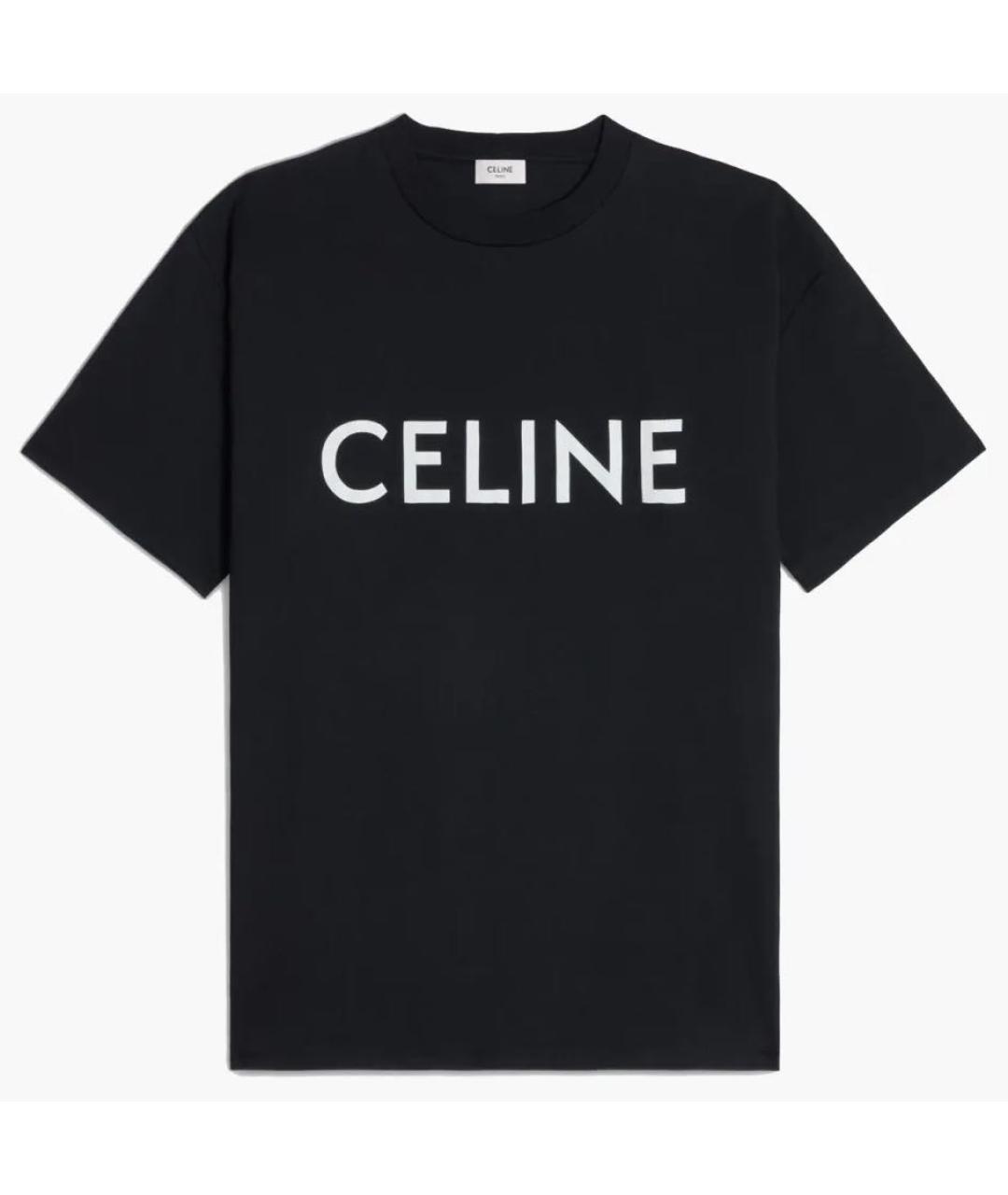 CELINE Черная хлопковая футболка, фото 9