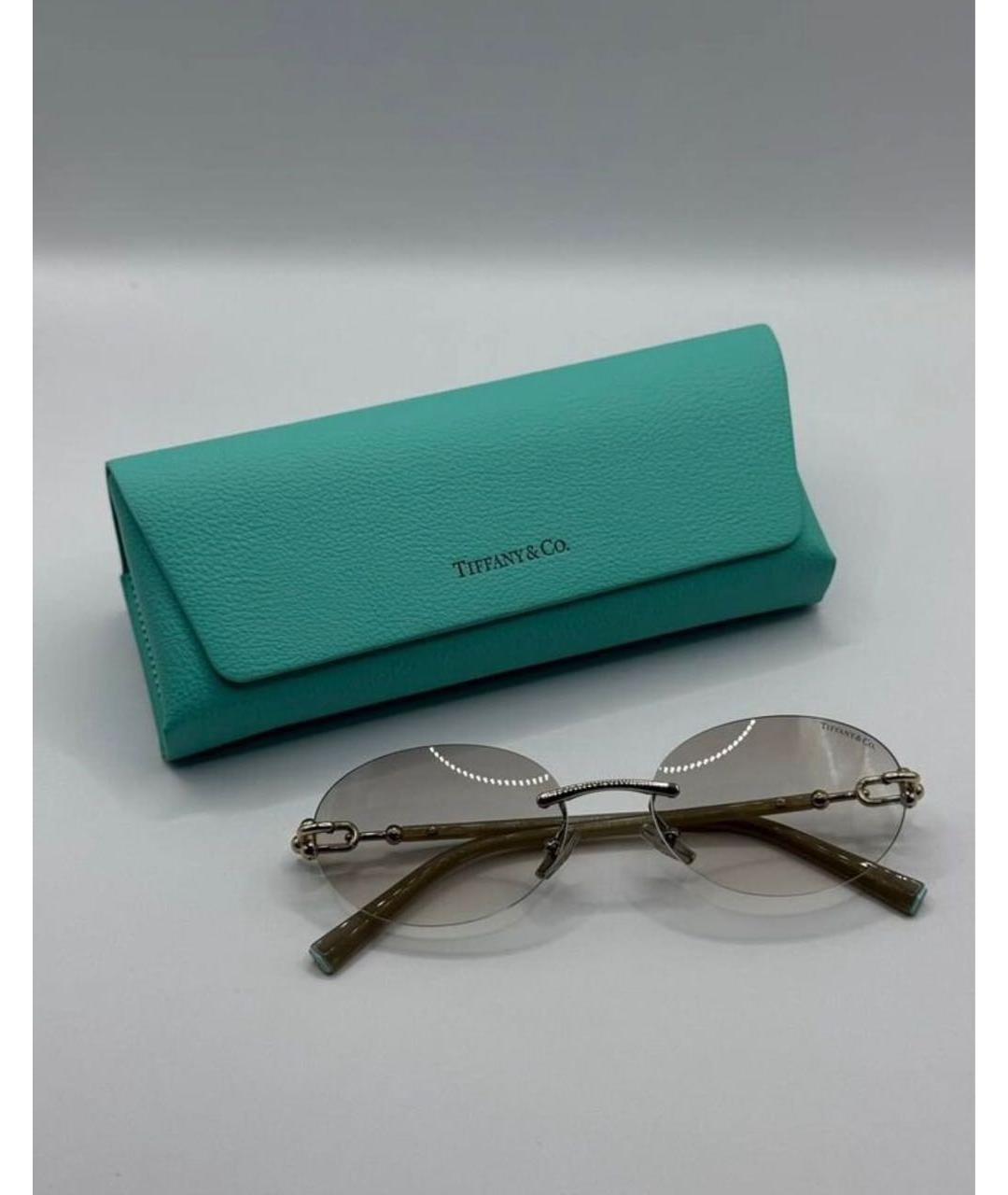 TIFFANY&CO Золотые металлические солнцезащитные очки, фото 2