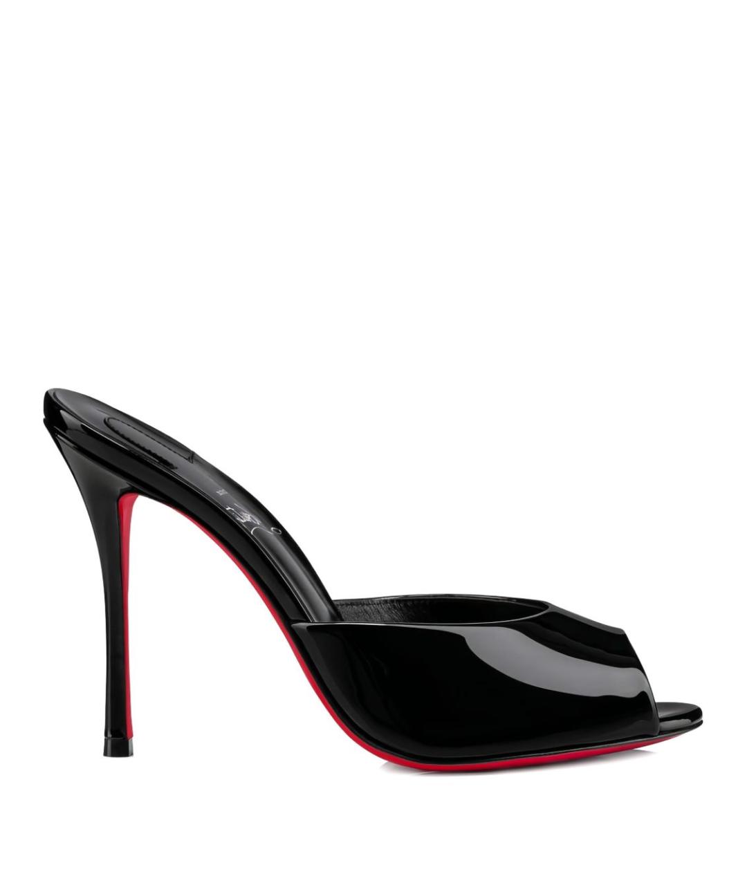 CHRISTIAN LOUBOUTIN Черные кожаные мюли, фото 1