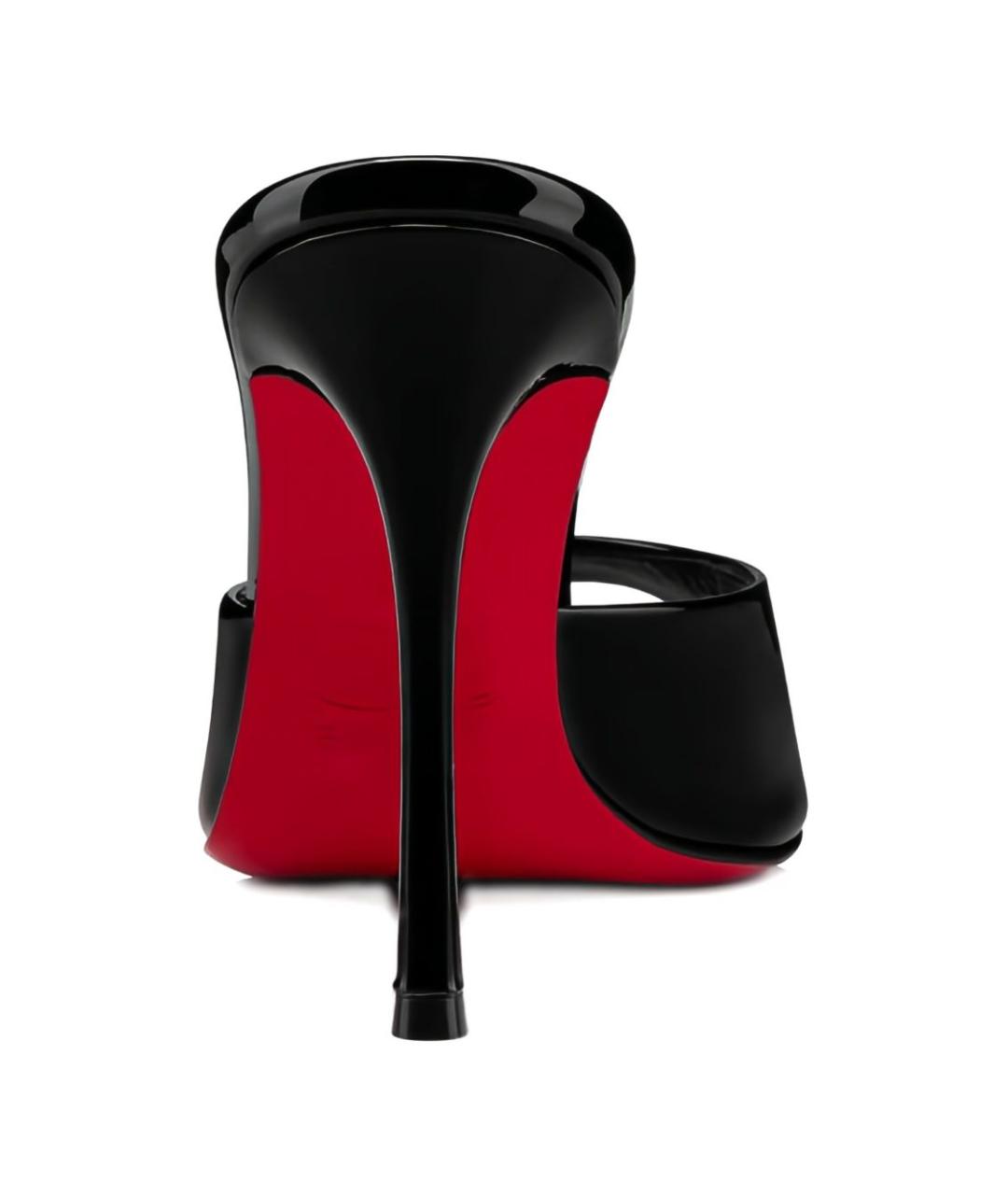 CHRISTIAN LOUBOUTIN Черные кожаные мюли, фото 2