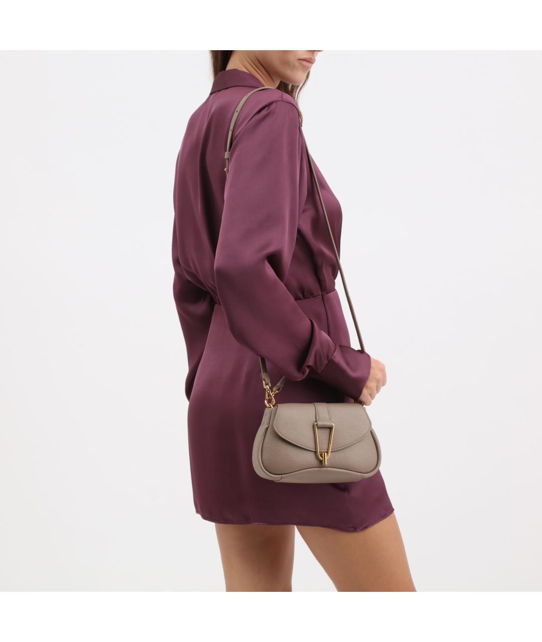 COCCINELLE Бежевая кожаная сумка через плечо, фото 5