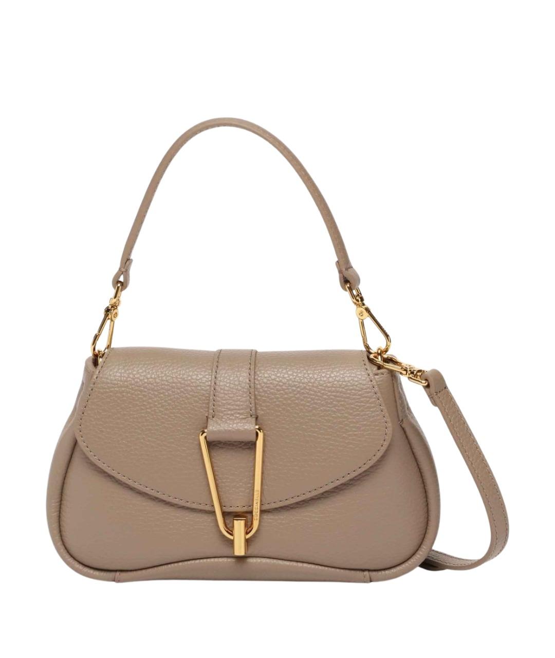 COCCINELLE Бежевая кожаная сумка через плечо, фото 1