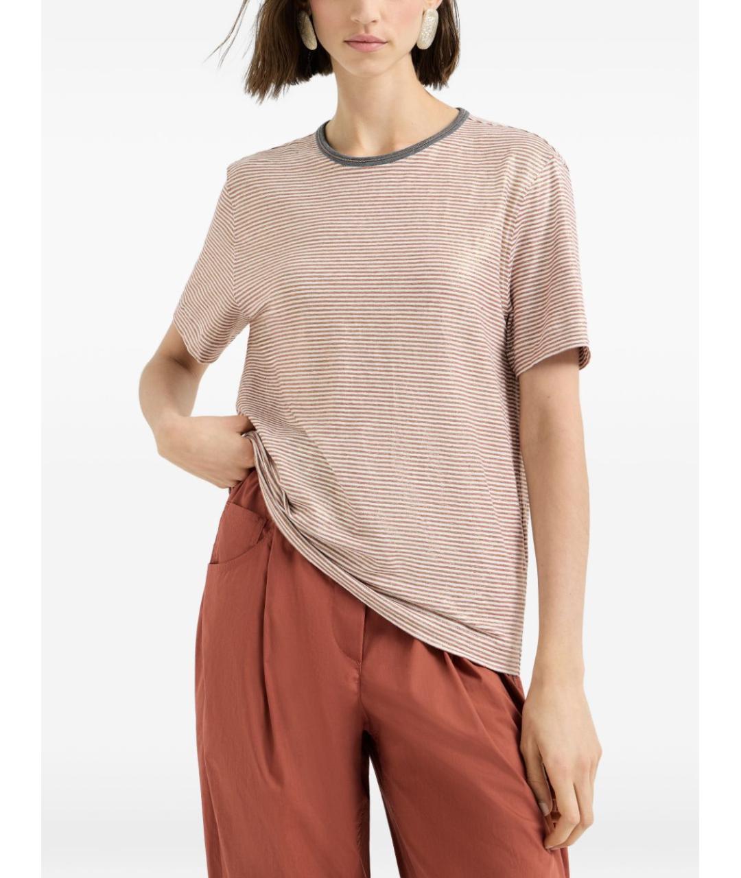 BRUNELLO CUCINELLI Мульти льняная футболка, фото 6