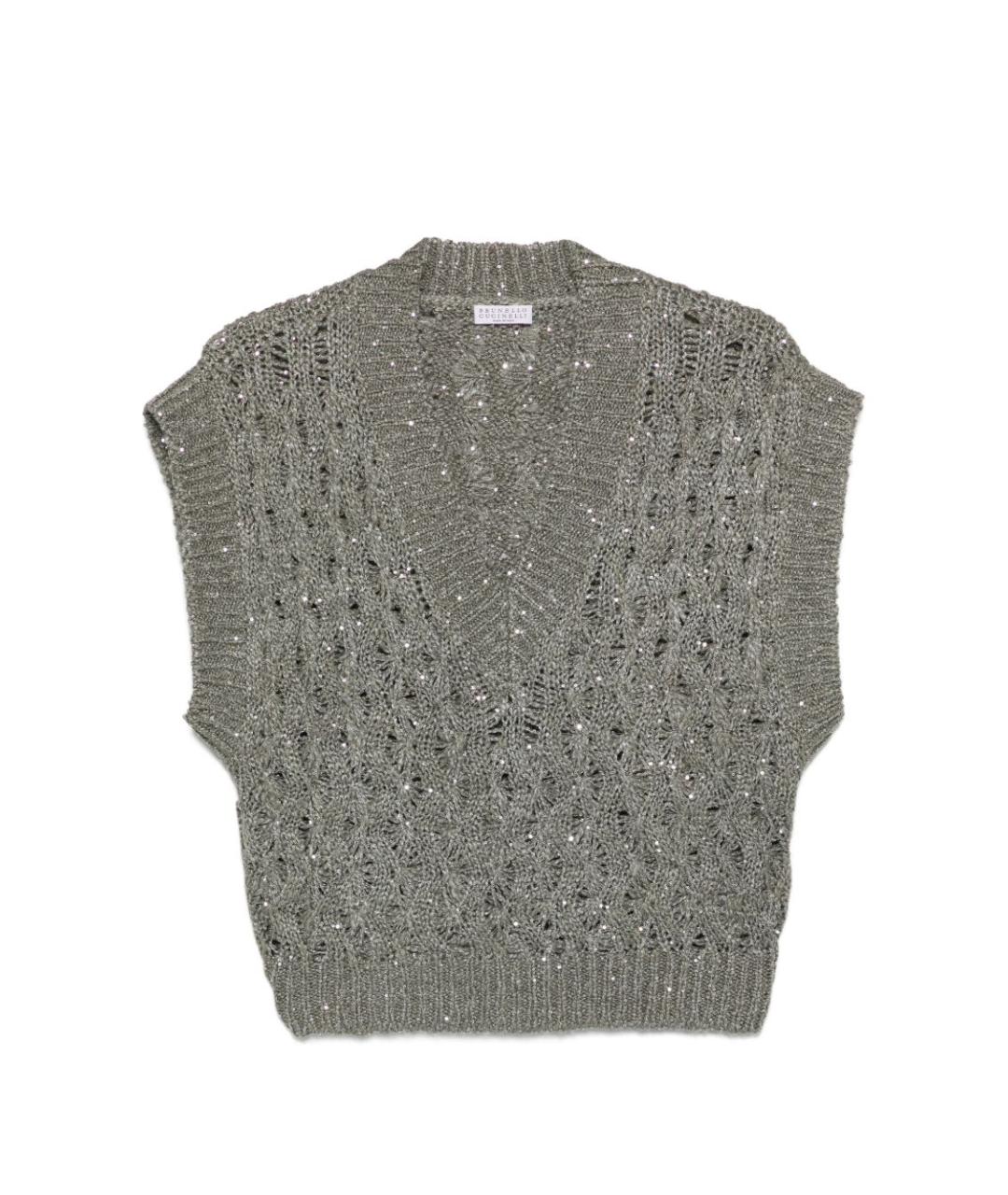 BRUNELLO CUCINELLI Зеленый шелковый джемпер / свитер, фото 1