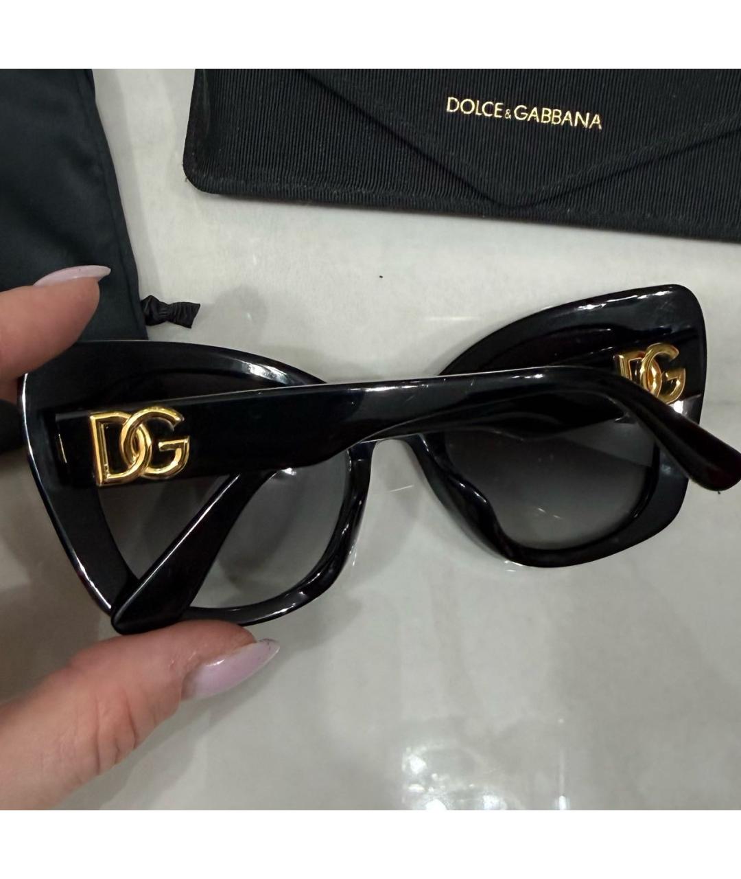 DOLCE&GABBANA Черные пластиковые солнцезащитные очки, фото 4