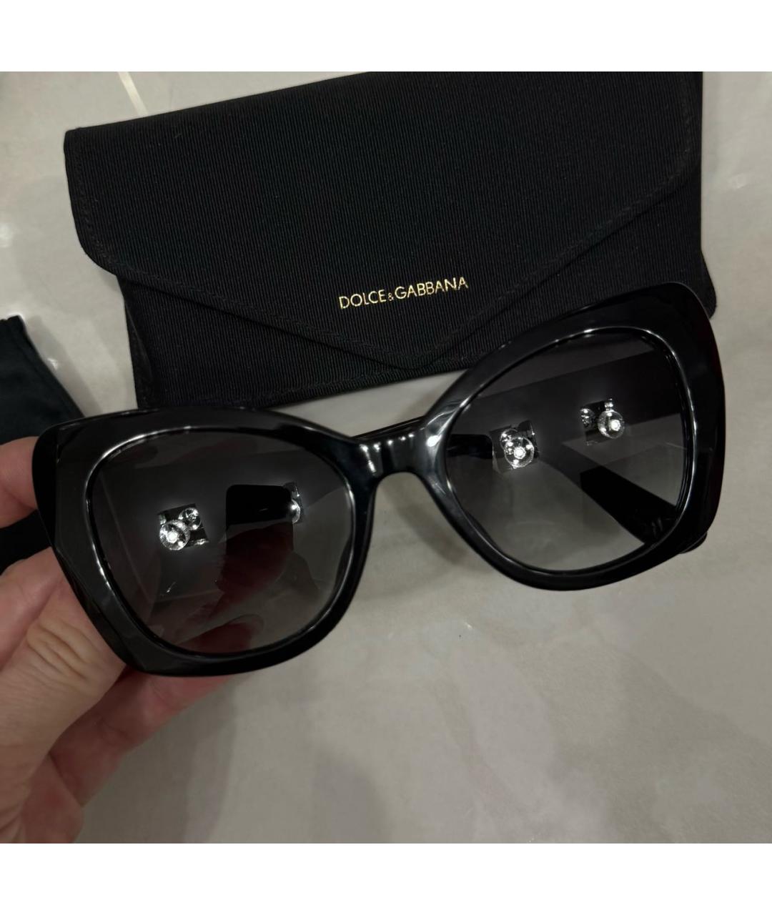 DOLCE&GABBANA Черные пластиковые солнцезащитные очки, фото 3