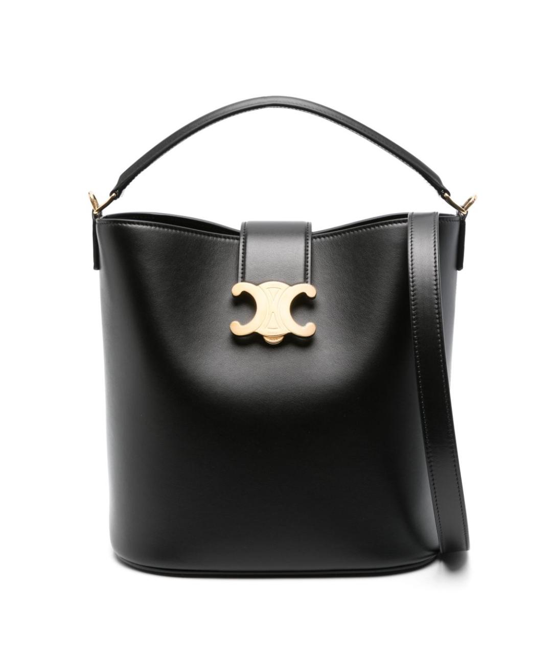 CELINE Черная кожаная сумка через плечо, фото 1