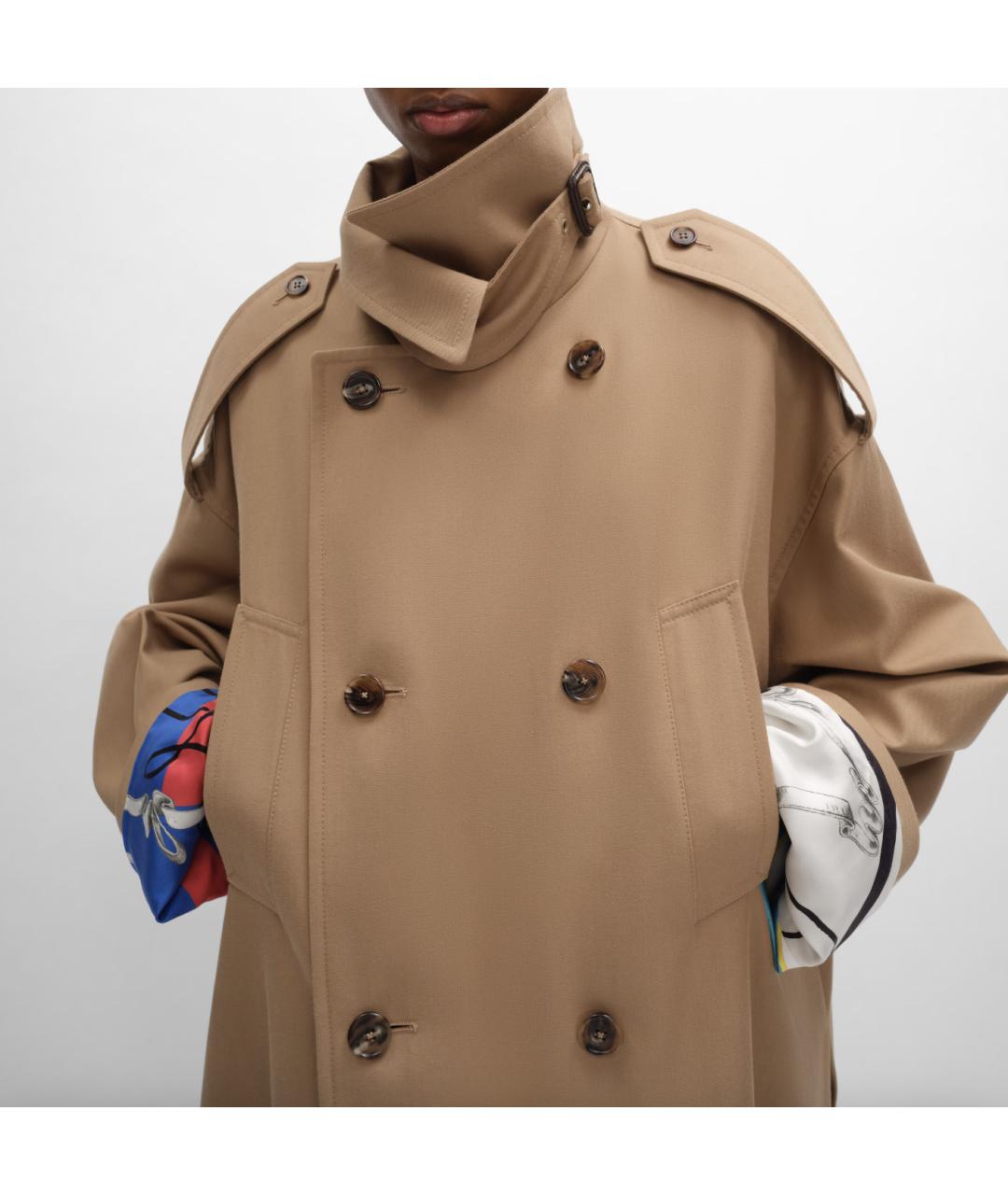 CELINE Бежевое шерстяное пальто, фото 5