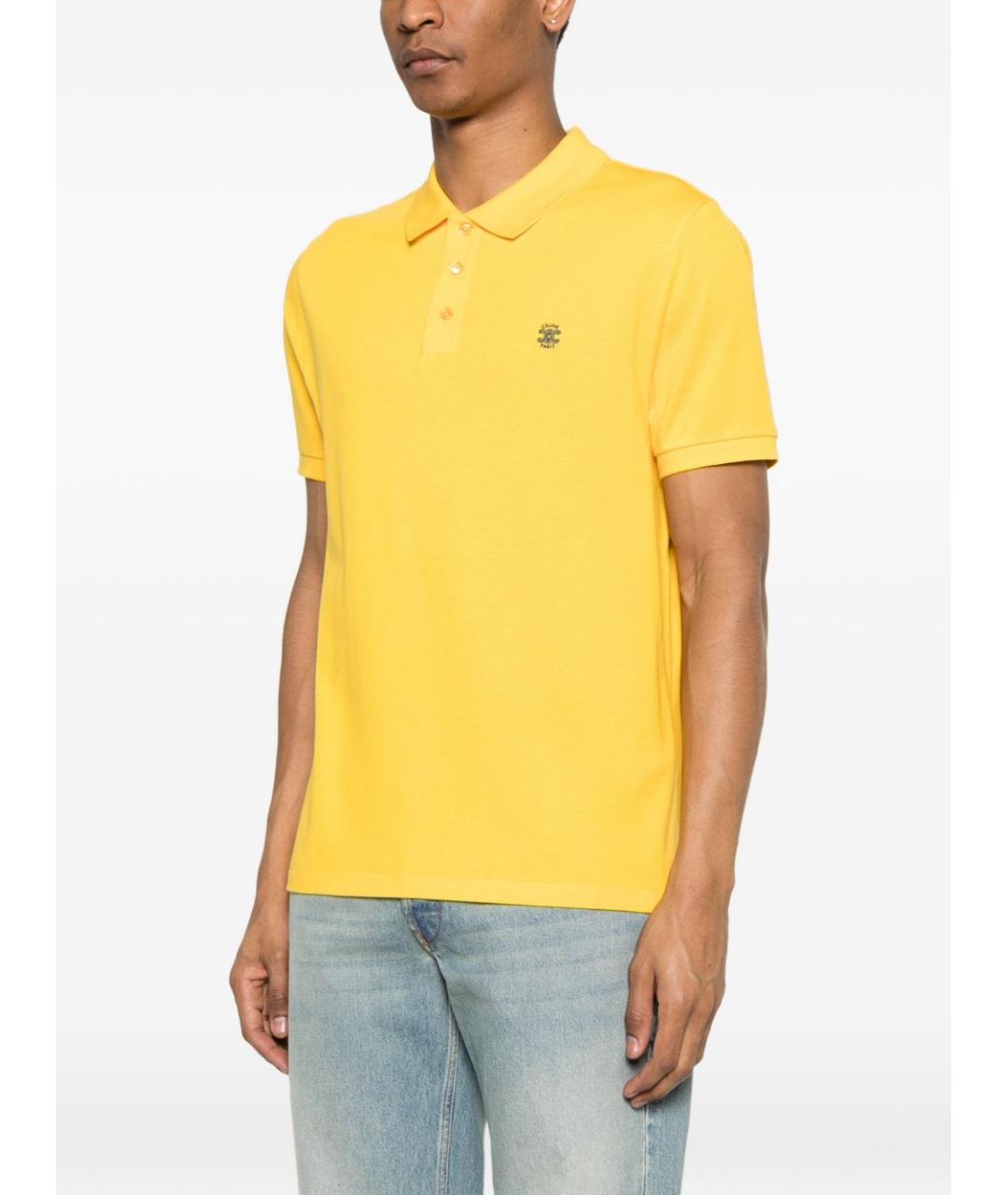 CELINE Желтое хлопковое поло с коротким рукавом, фото 2