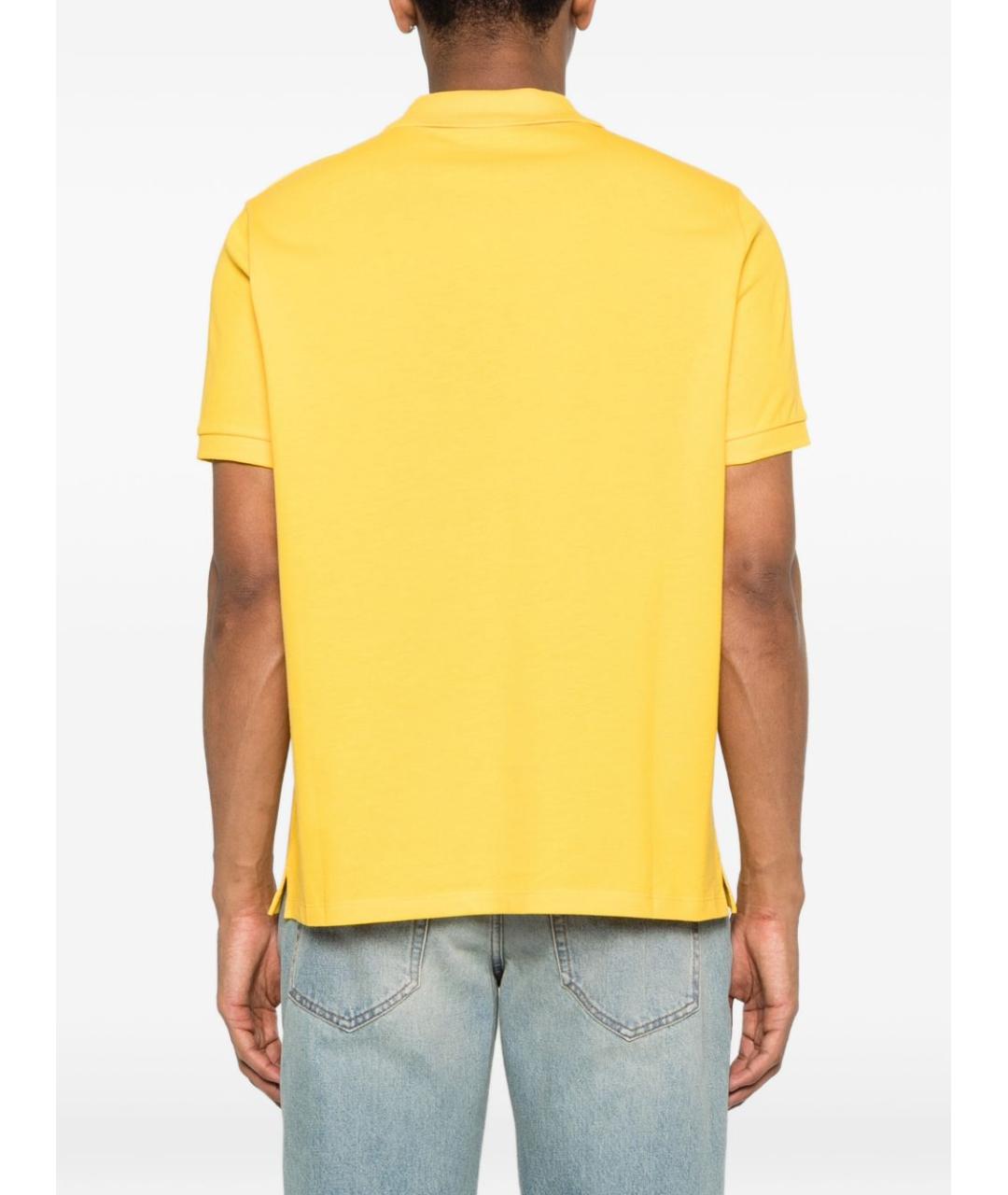 CELINE Желтое хлопковое поло с коротким рукавом, фото 5