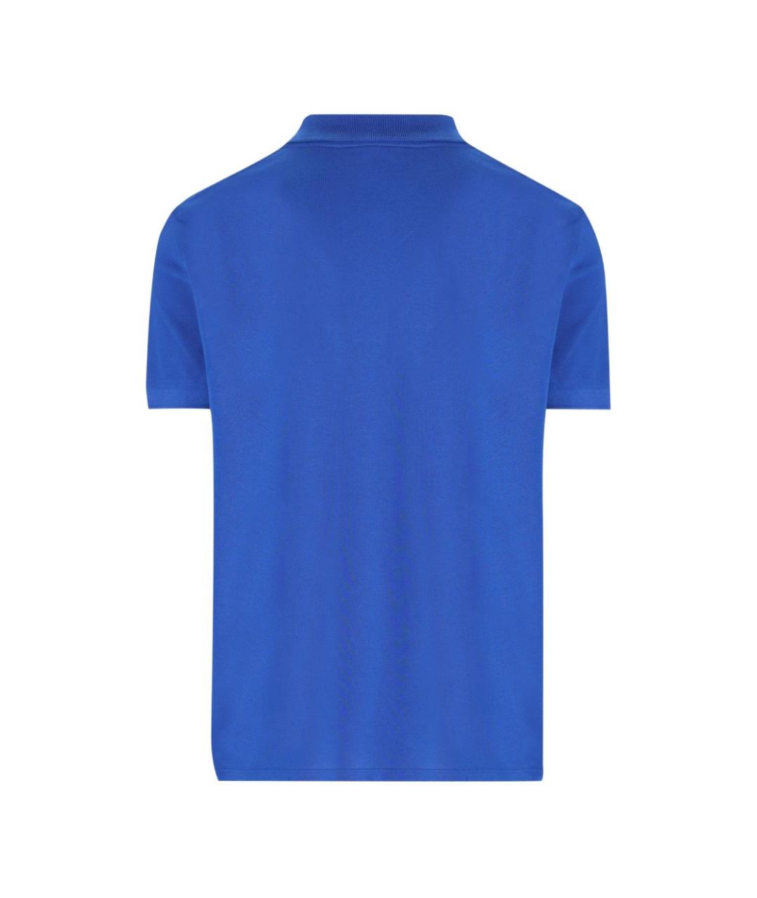 CELINE Синее хлопковое поло с коротким рукавом, фото 4