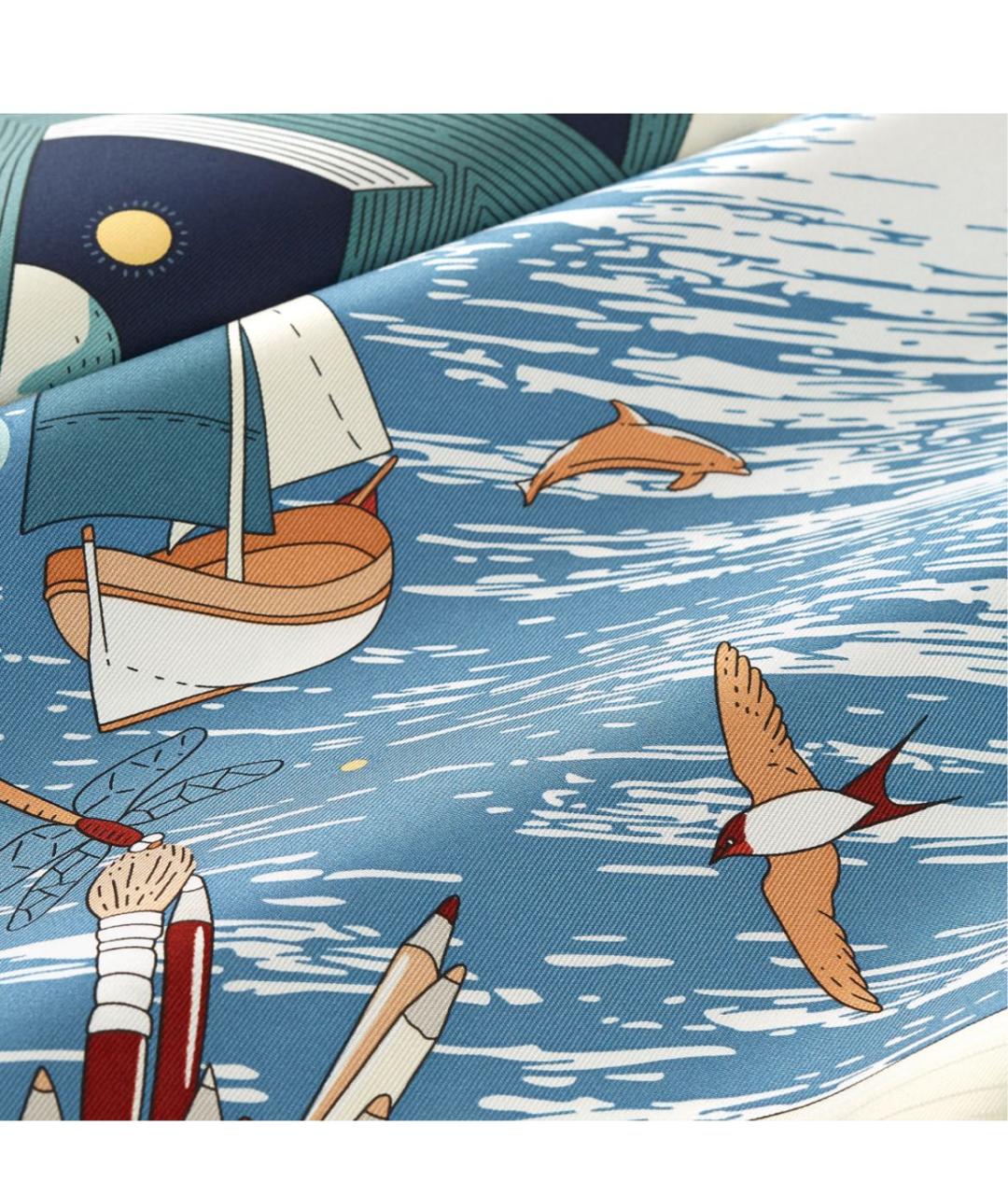 HERMES Мульти шелковый платок, фото 2