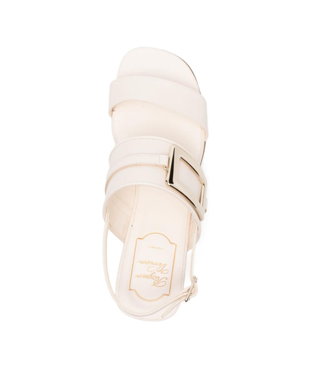 ROGER VIVIER Белые кожаные босоножки, фото 2