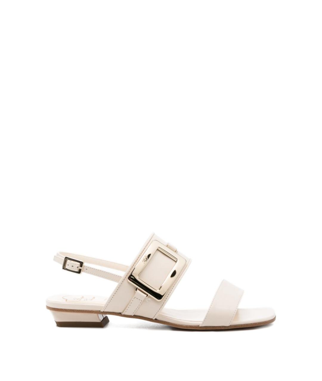 ROGER VIVIER Белые кожаные босоножки, фото 5