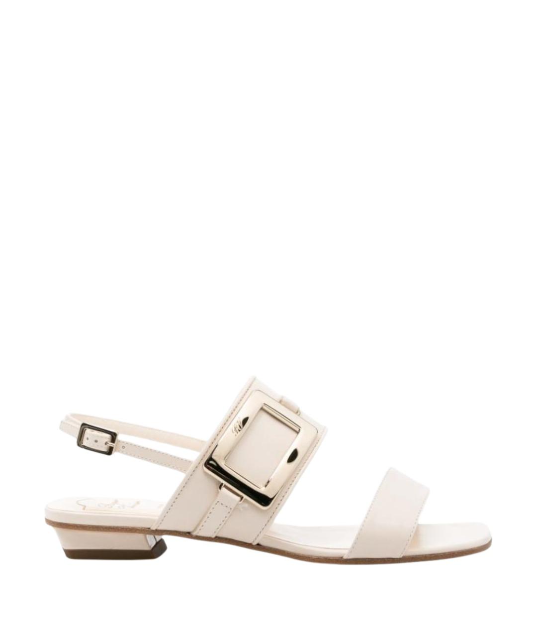 ROGER VIVIER Белые кожаные босоножки, фото 1