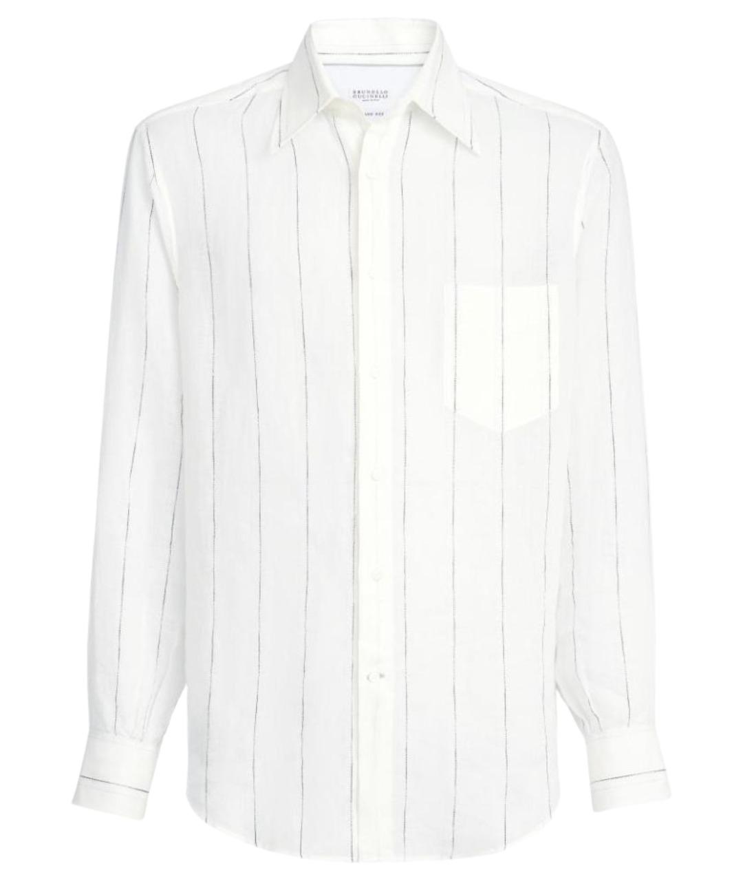 BRUNELLO CUCINELLI Белая льняная кэжуал рубашка, фото 1