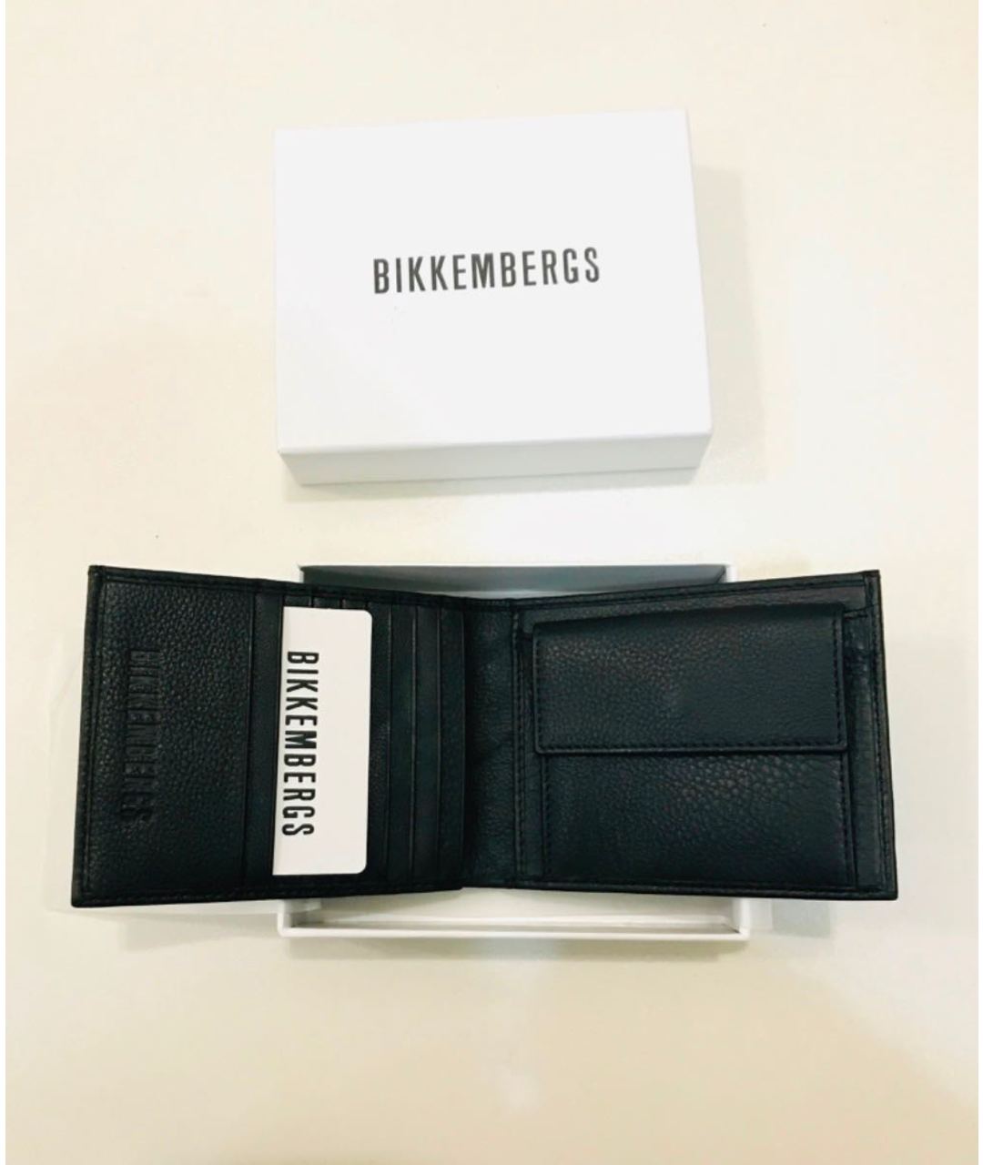 BIKKEMBERGS Черный кожаный кошелек, фото 5