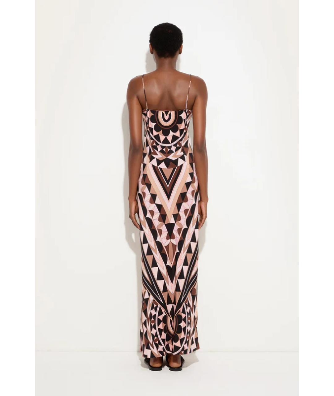 PUCCI Бежевое шелковое повседневное платье, фото 3