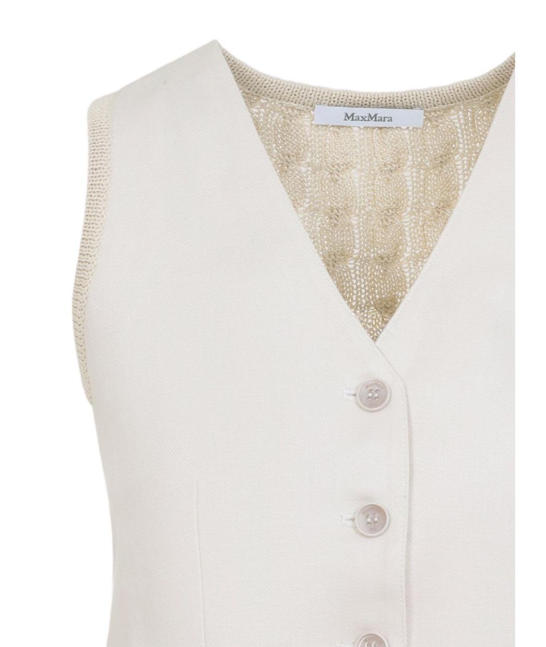 MAX MARA Бежевая льняная жилетка, фото 3