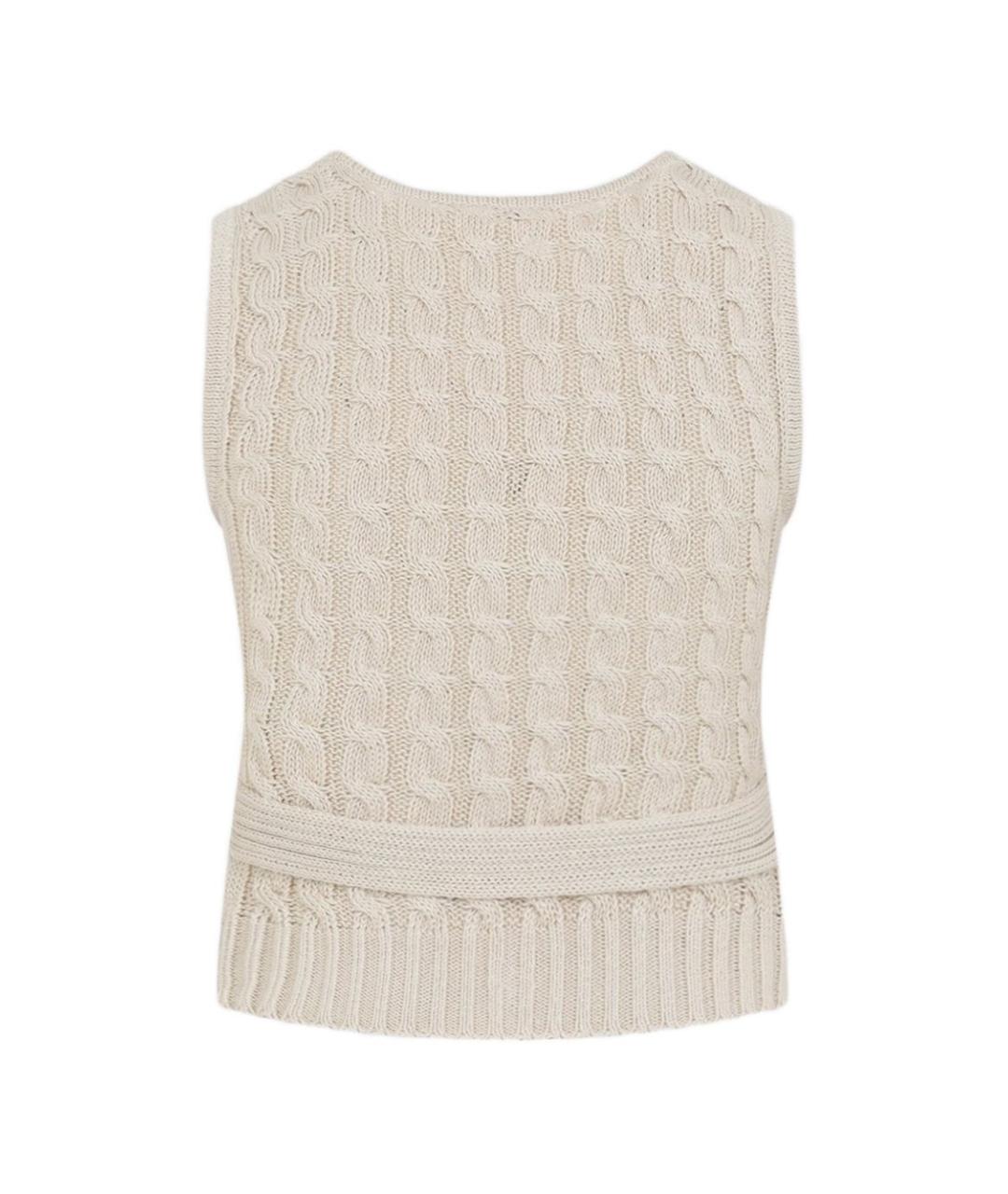 MAX MARA Бежевая льняная жилетка, фото 2