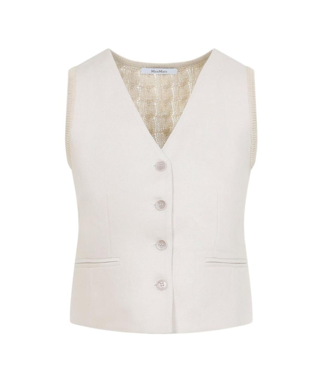 MAX MARA Бежевая льняная жилетка, фото 1