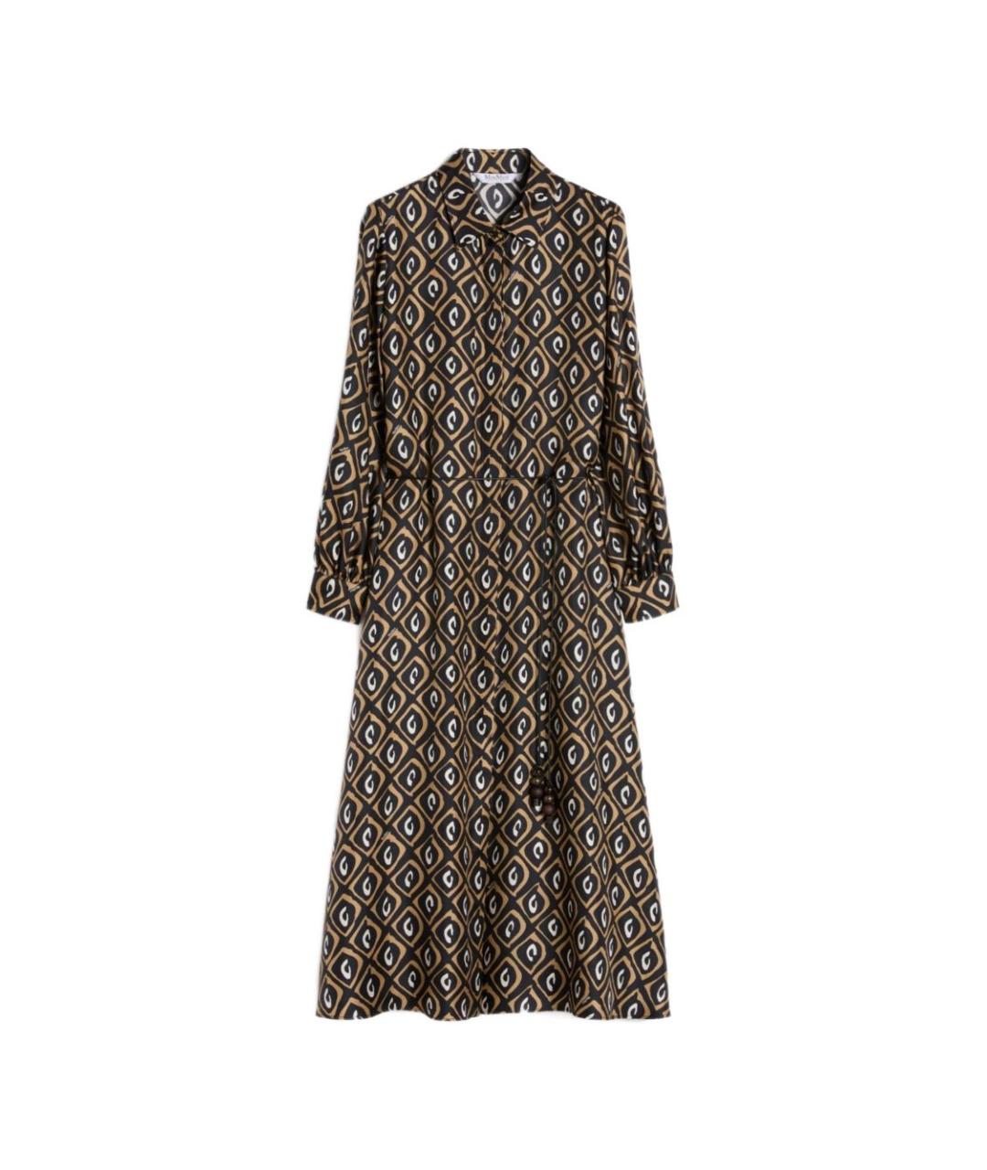 MAX MARA Черное шелковое повседневное платье, фото 1