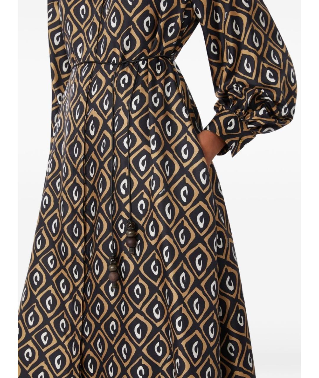 MAX MARA Черное шелковое повседневное платье, фото 5