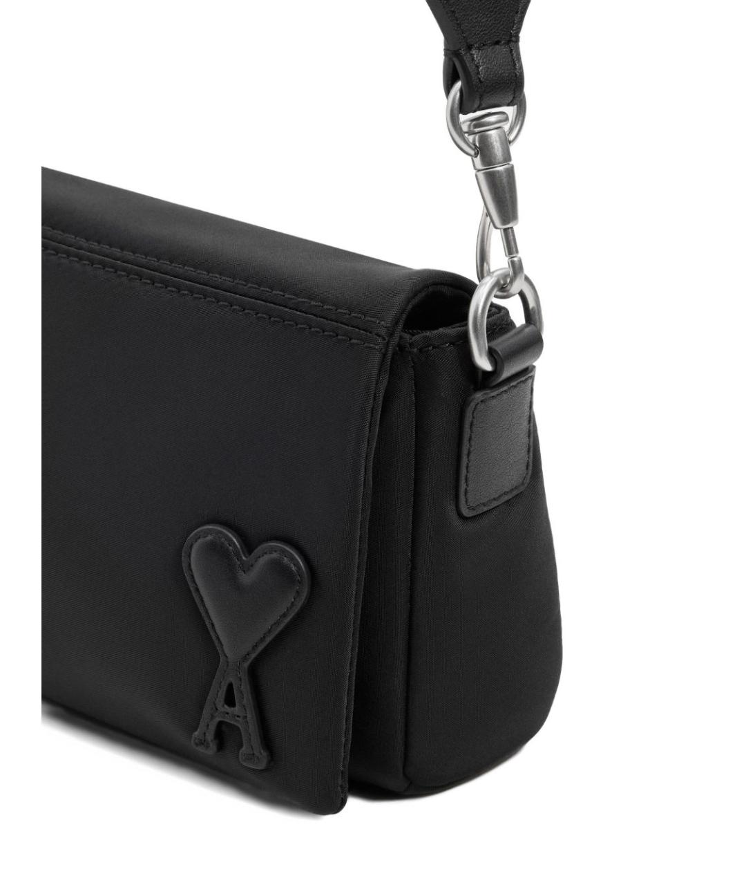 Ami Paris Черная синтетическая сумка на плечо, фото 6