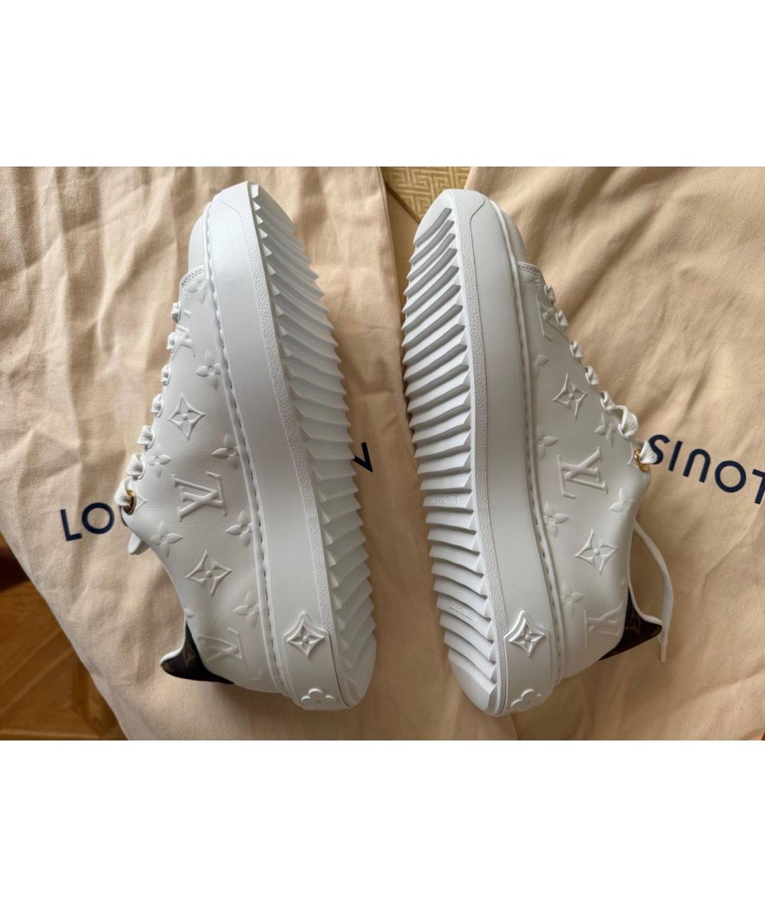 LOUIS VUITTON Белые кожаные кеды, фото 4