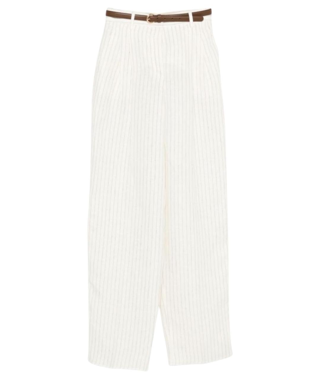 MAX MARA Бежевые льняные прямые брюки, фото 1