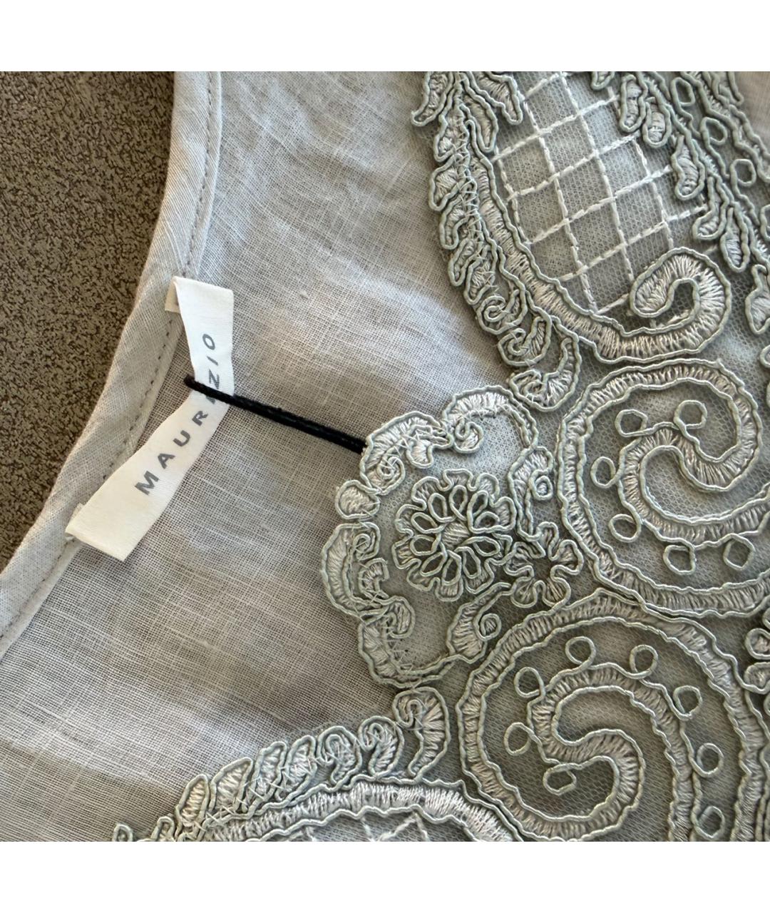 MAURIZIO MIRI Серая льняная майка, фото 6