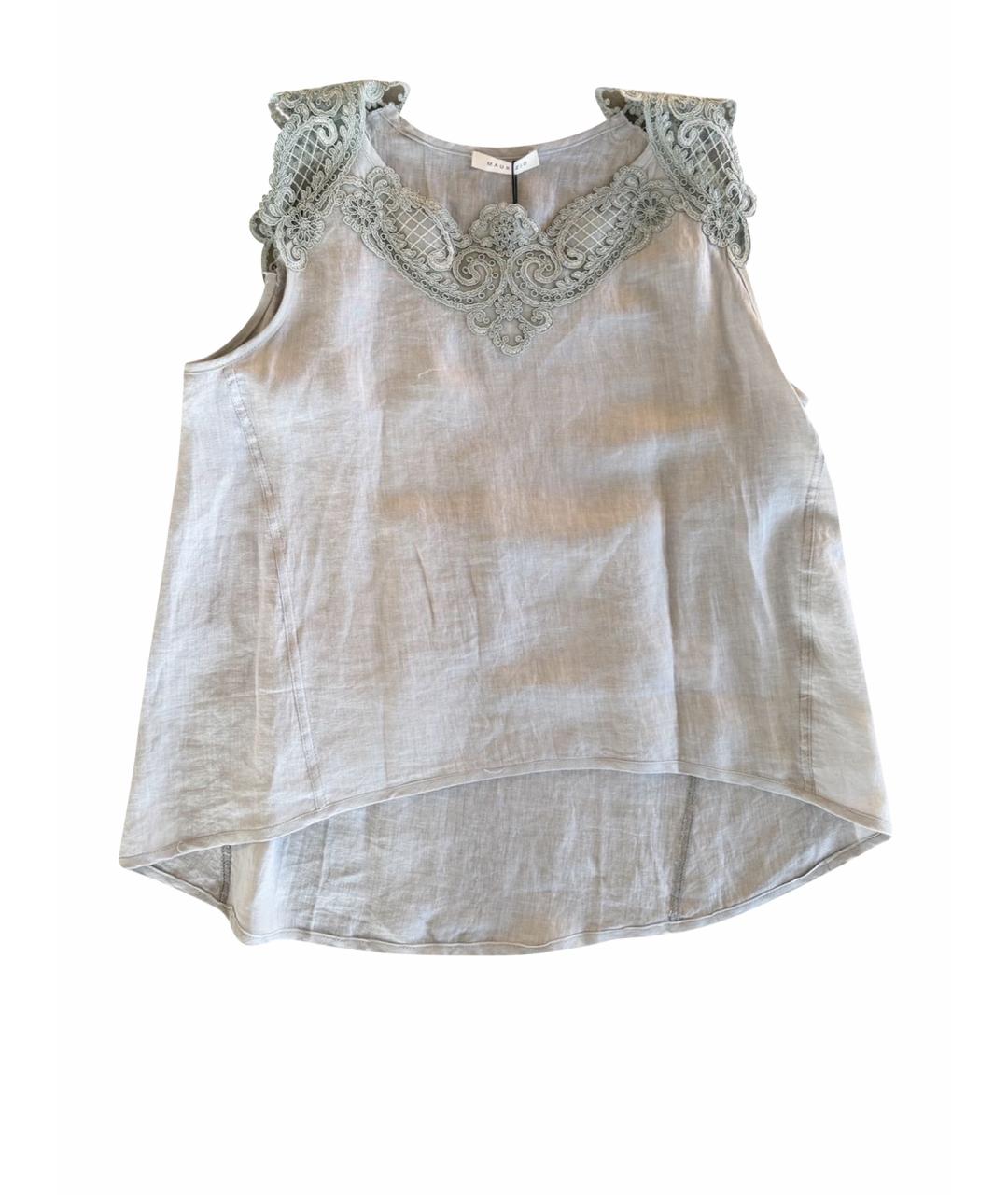 MAURIZIO MIRI Серая льняная майка, фото 1