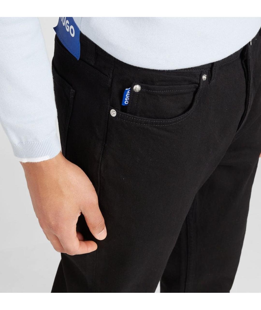 HUGO BOSS Черные хлопко-эластановые джинсы скинни, фото 5