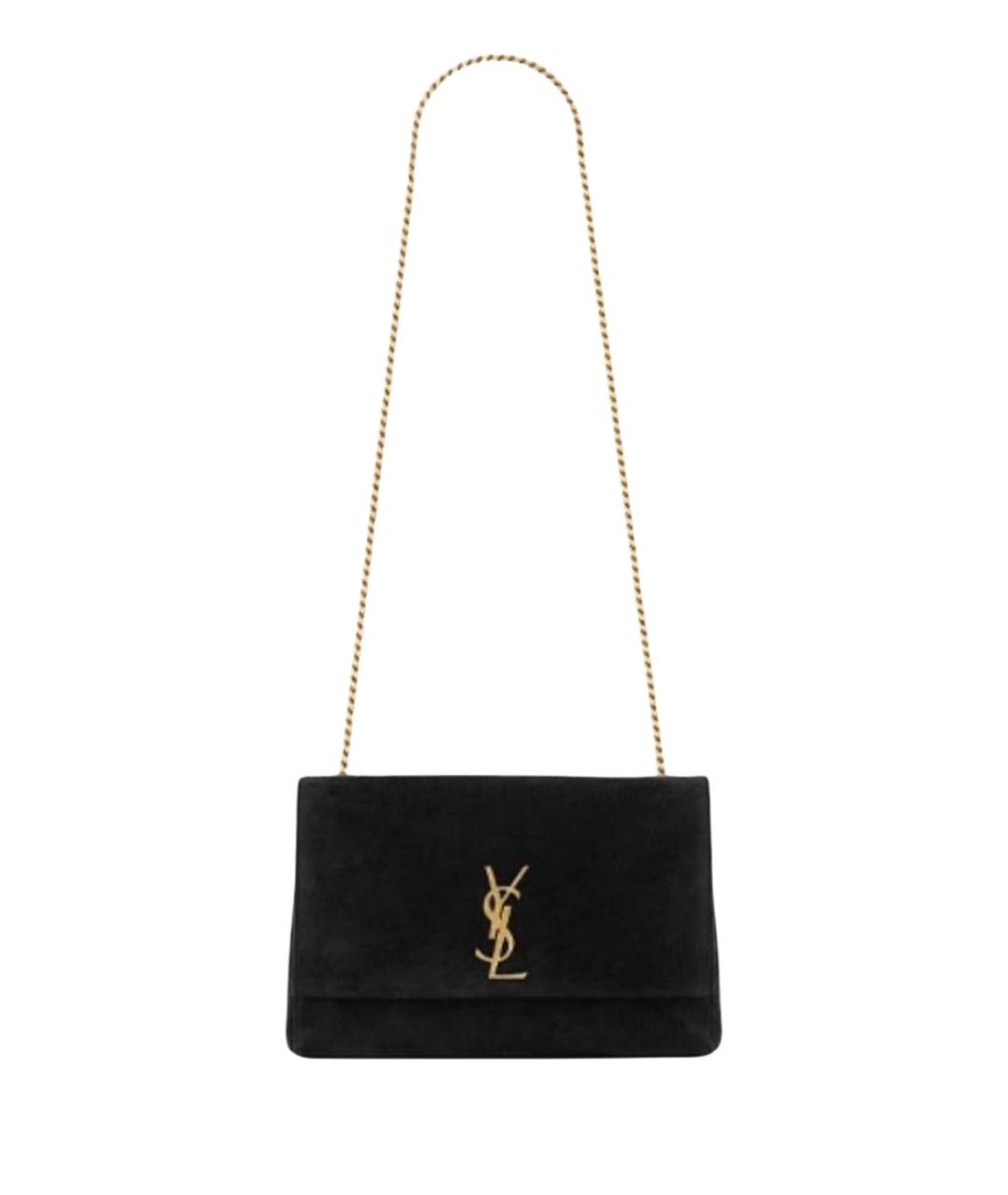 SAINT LAURENT Черная замшевая сумка через плечо, фото 1