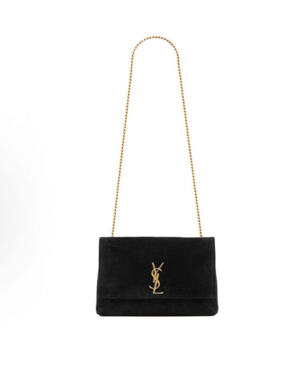 SAINT LAURENT Черная замшевая сумка через плечо, фото 9